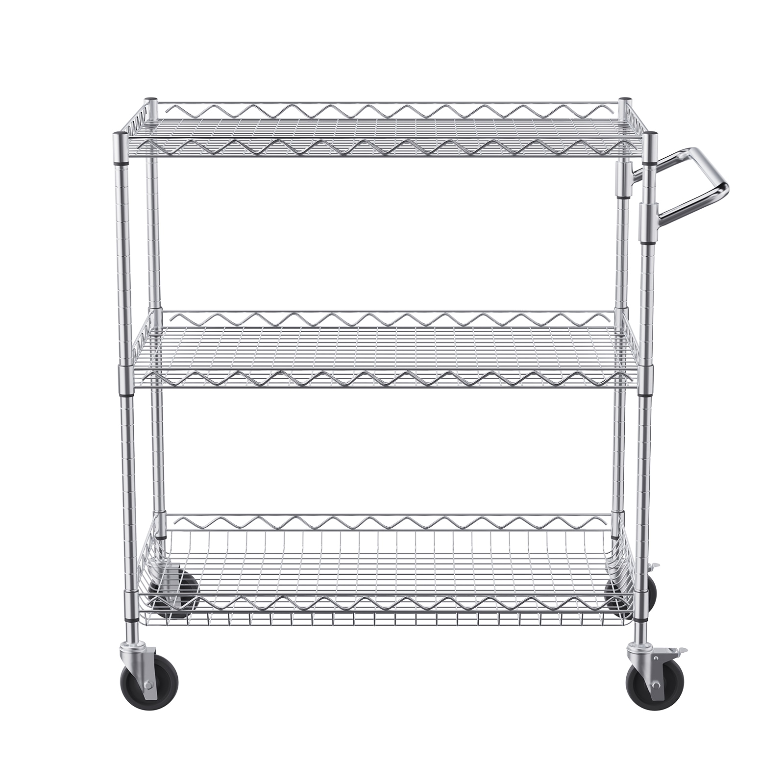 3-tier Rolling Utility Cart With 6 Hooks For Garden And Home_voghion.com